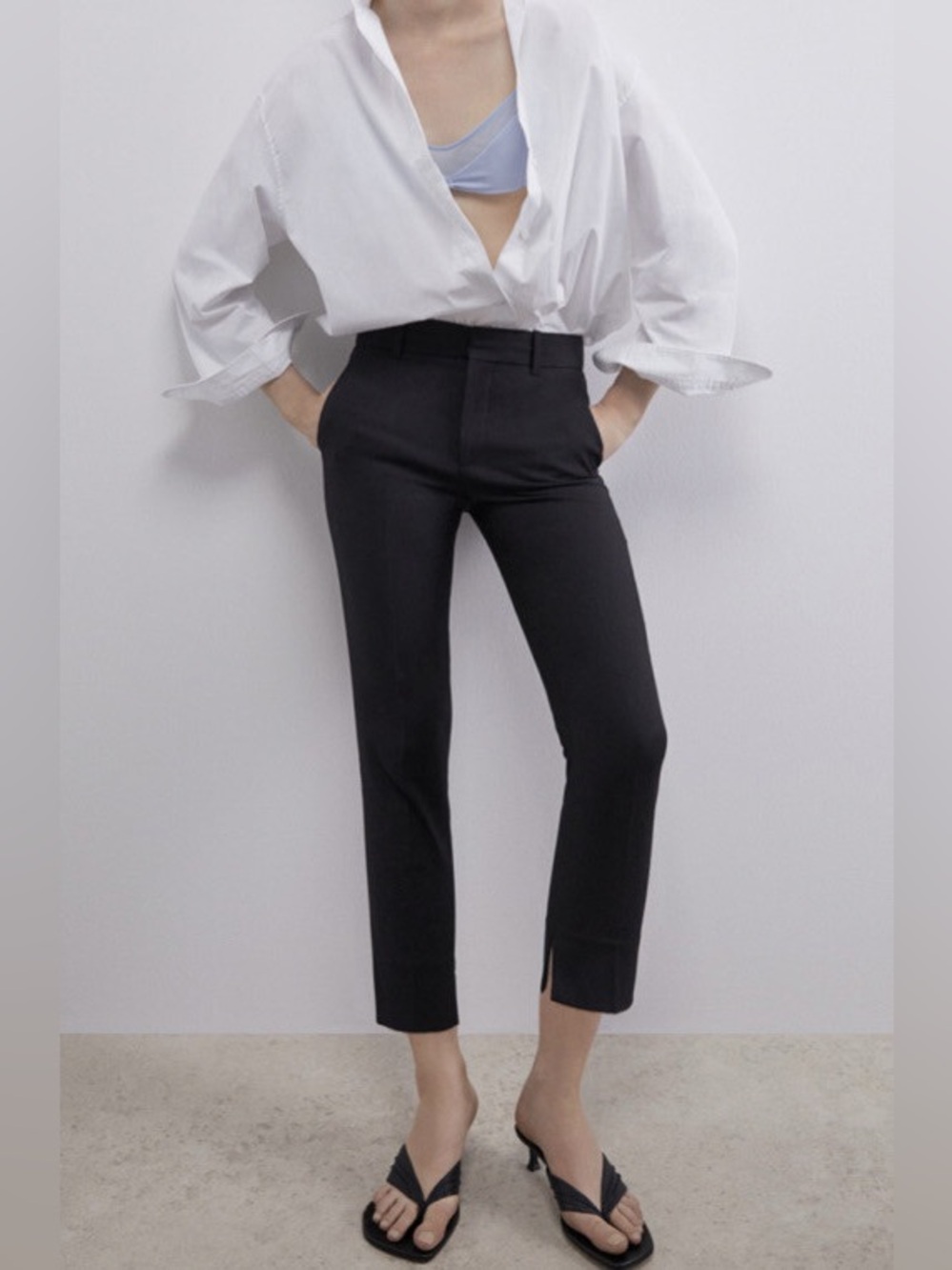 NWT ZARA Women’s Black Chino Pants Size 8
